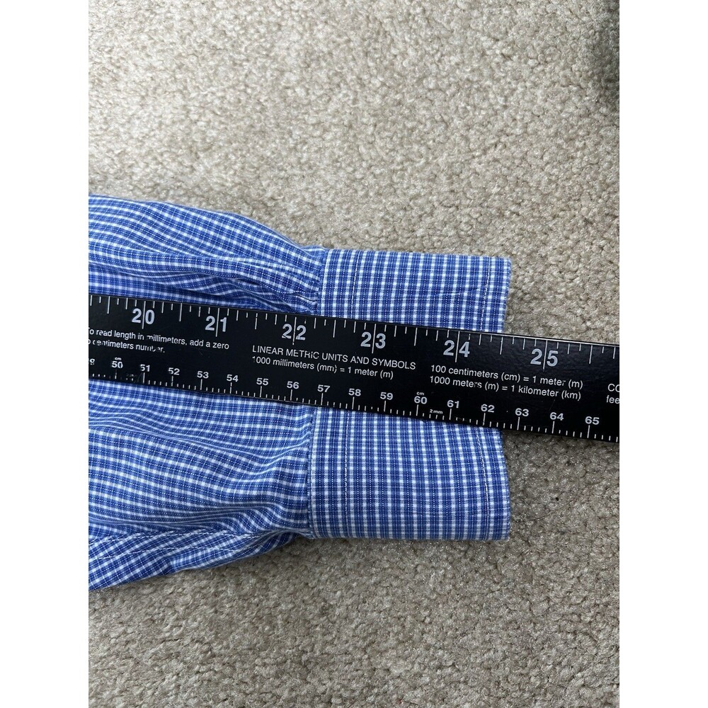 Brooks Brothers NON IRON Regular Fit Button Down Shirt Men M Cotton Blue Gingham - Picture 11 of 14